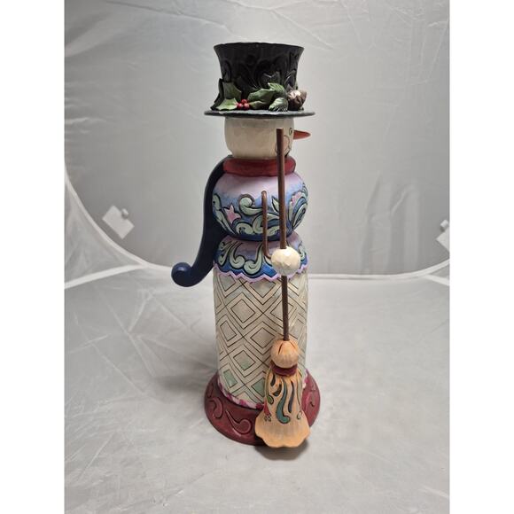 2010 Jim Shore Nutcracker Figurine "Nuts About Winter" Snowman W/ Broom 4020129 - Picture 3 of 11